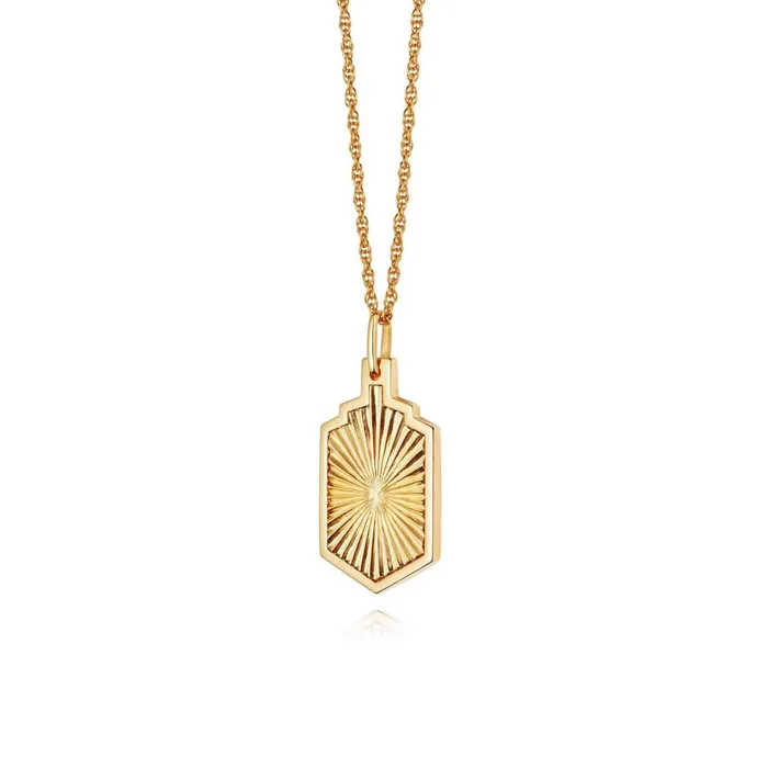 Women Este X Daisy Original Daisy London Jewellery Este Lalonde Sunburst Shield Necklace 18Ct Gold Plate Women Este X Daisy Original Daisy London Jewellery Este Lalonde Sunburst Shield Necklace 18Ct Gold Plate