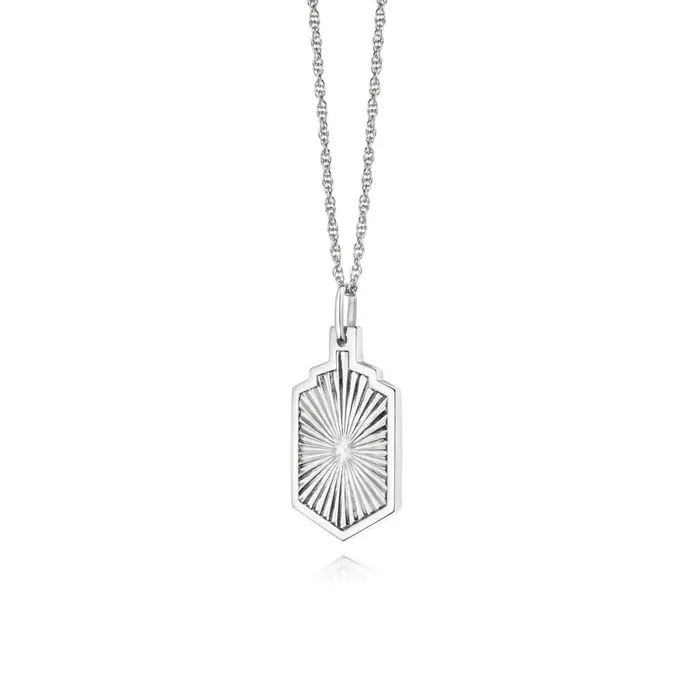 Women Este X Daisy Original Daisy London Jewellery Este Lalonde Sunburst Shield Necklace Sterling Silver Women Este X Daisy Original Daisy London Jewellery Este Lalonde Sunburst Shield Necklace Sterling Silver