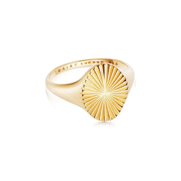 Women Este X Daisy Original Daisy London Jewellery Este Lalonde Sunburst Signet Ring 18Ct Gold Plate Women Este X Daisy Original Daisy London Jewellery Este Lalonde Sunburst Signet Ring 18Ct Gold Plate