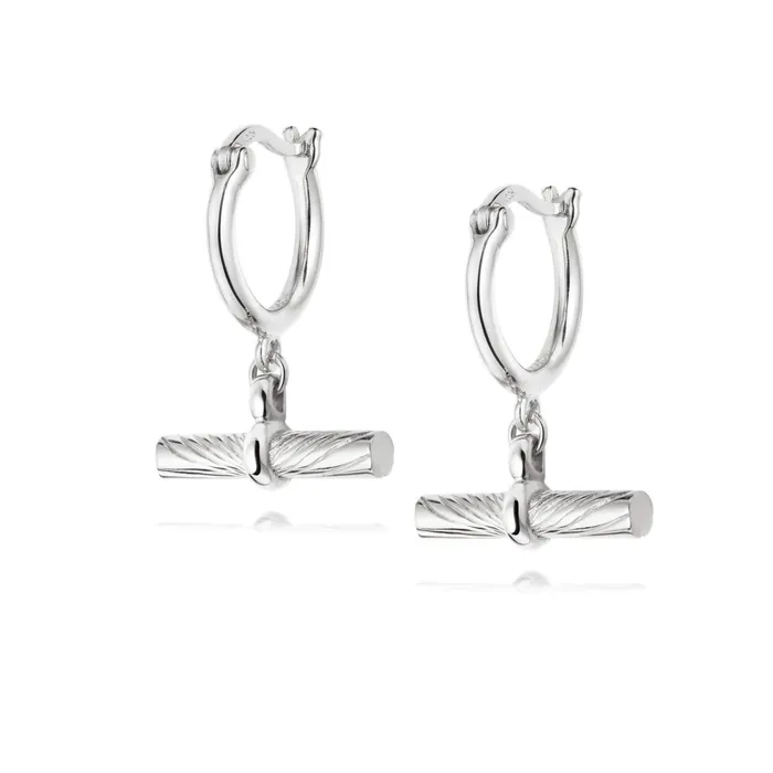 Women Este X Daisy Original Daisy London Jewellery Este Lalonde T Bar Charm Earrings Sterling Silver Women Este X Daisy Original Daisy London Jewellery Este Lalonde T Bar Charm Earrings Sterling Silver