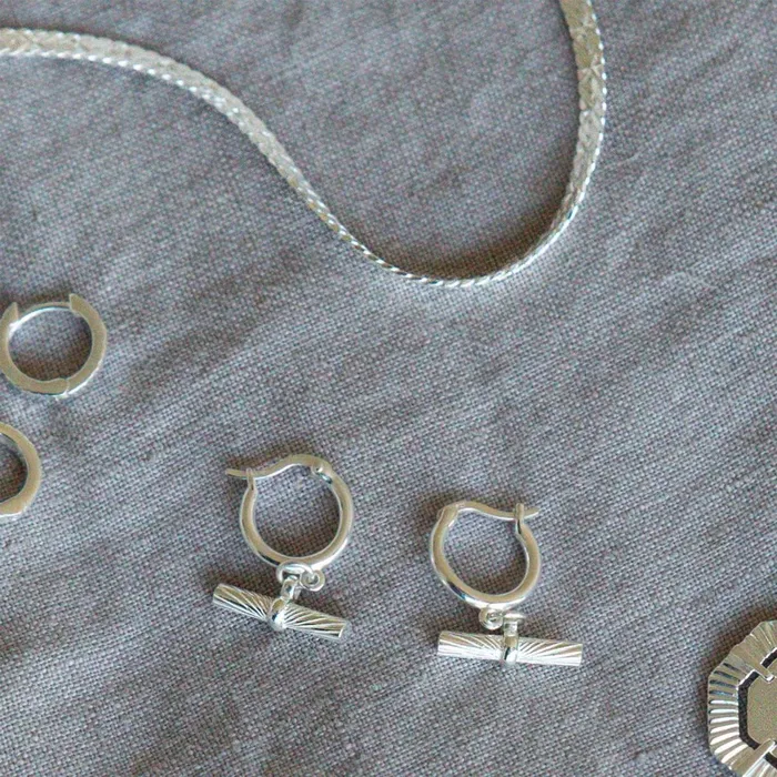 Women Este X Daisy Original Daisy London Jewellery Este Lalonde T Bar Charm Earrings Sterling Silver