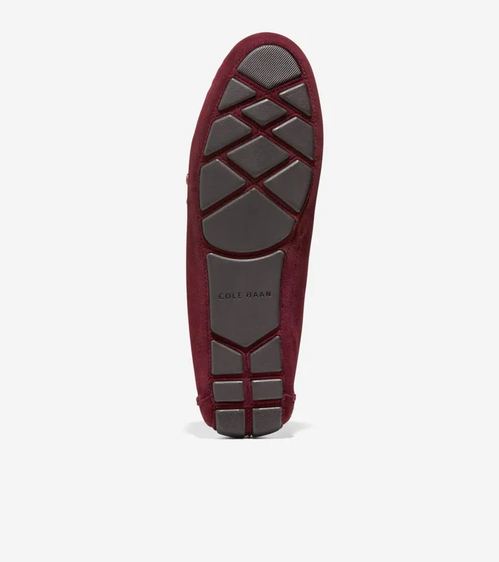 Women Evelyn Bow Driver Bloodstone Suede Cole Haan Loafers and Drivers