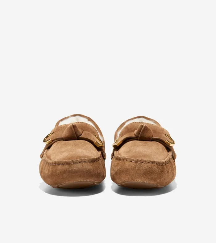 Women Evelyn Bow Drivers Golden Toffee Cole Haan Loafers and Drivers