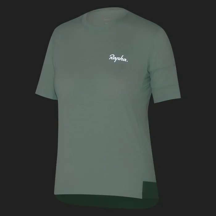 Women Explore Technical TShirt Dark Greystonesea Green Sage Greypale Greendark Green Rapha Archive