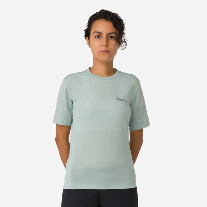 Women Explore Technical TShirt Dark Greystonesea Green Sage Greypale Greendark Green Rapha Archive