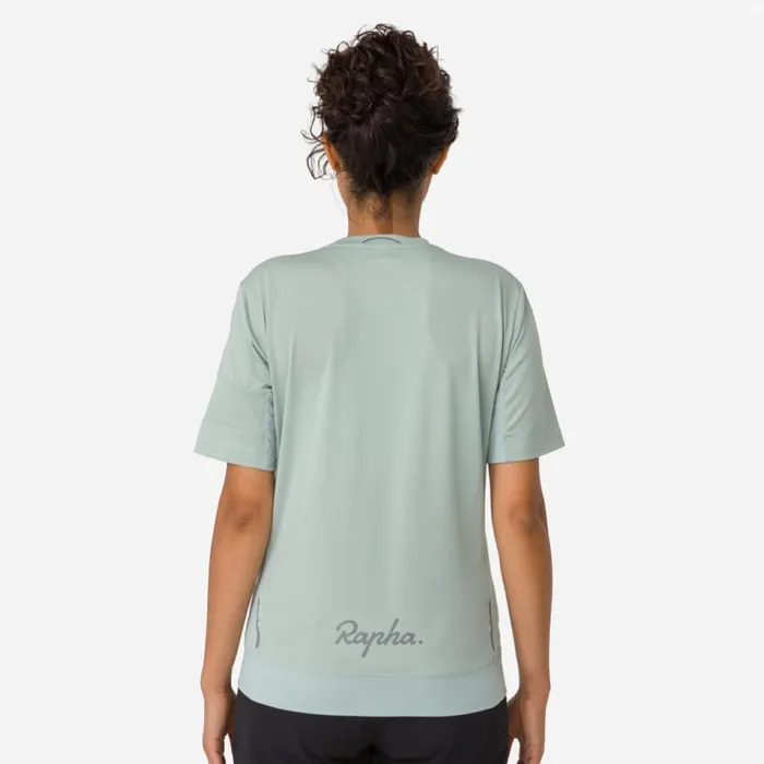 Women Explore Technical TShirt Dark Greystonesea Green Sage Greypale Greendark Green Rapha Archive