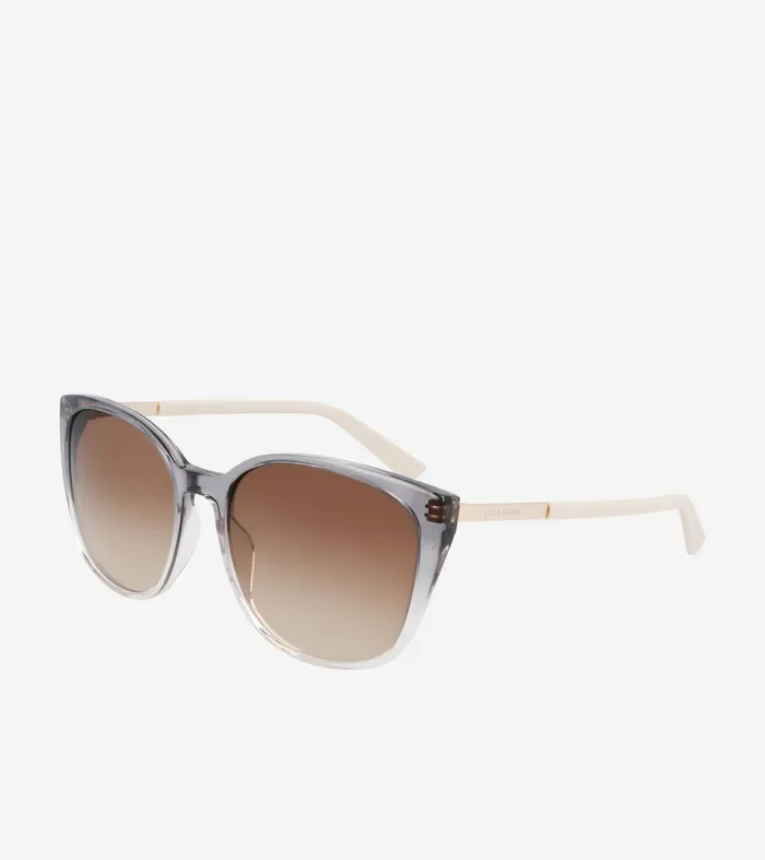 Women Flexible Square Cat Eye Sunglasses Taupe Fade Cole Haan Sunglasses