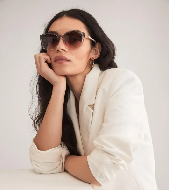 Women Flexible Square Cat Eye Sunglasses Taupe Fade Cole Haan Sunglasses