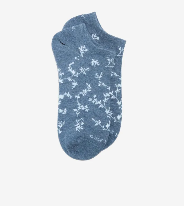 Women Floral No Show Socks Denim Heather Blue Cole Haan Socks