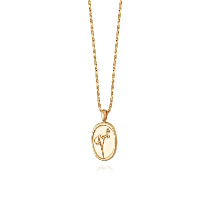Women Flower Necklaces Daisy London Jewellery Orchid Flower Necklace 18Ct Gold Plate Women Flower Necklaces Daisy London Jewellery Orchid Flower Necklace 18Ct Gold Plate