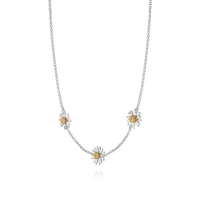 Women Flower Necklaces Daisy London Jewellery Three English Daisy Chain Necklace