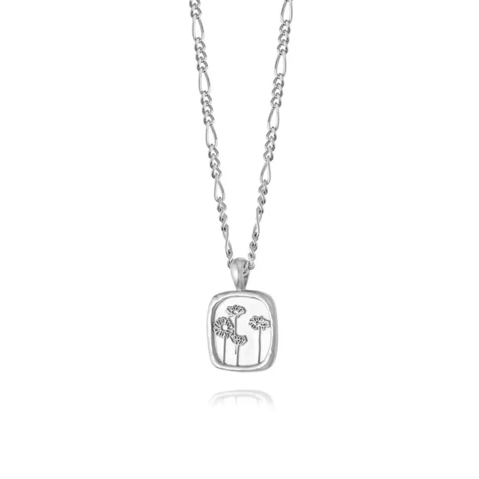 Women Flower Necklaces Daisy London Jewellery Wild Daisies Flower Necklace Sterling Silver