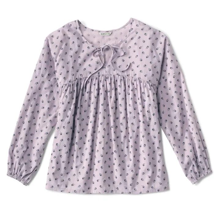 Women Foothills Breezy Top Purple Fog Vintage Flower Orvis Shirts