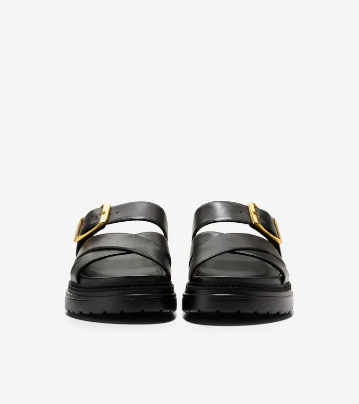 Women Fraya Slide Sandals Black Leather Cole Haan Sandals
