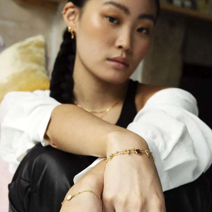 Women Friendship Bracelets Daisy London Jewellery Stacked Beaded Charm Bracelet 18Ct Gold Plate