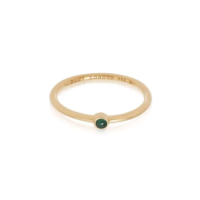 Women Gemstone Rings Daisy London Jewellery Green Aventurine Healing Stone Ring 18Ct Gold Plate Women Gemstone Rings Daisy London Jewellery Green Aventurine Healing Stone Ring 18Ct Gold Plate