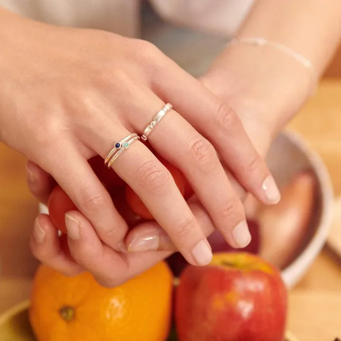 Women Gemstone Rings Daisy London Jewellery Lapis Healing Stone Ring Sterling Silver