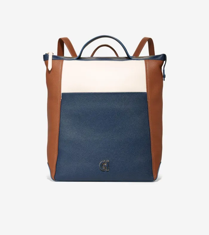 Women Grand Ambition Convertible Luxe Backpack British Tanblue Wing Tealivory Cole Haan Backpacks