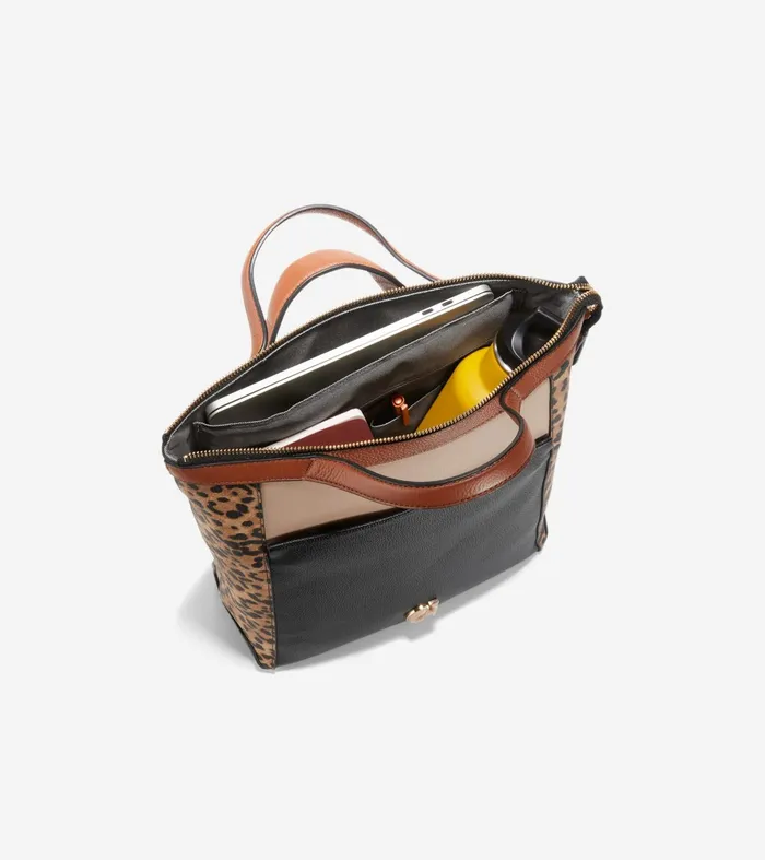 Women Grand Ambition Small Convertible Luxe Backpack Leopardblackdark Chocolatebritish Tansesame Cole Haan Backpacks