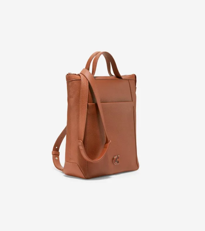 Women Grand Ambition Small Convertible Luxe Backpack New British Tan Cole Haan Backpacks