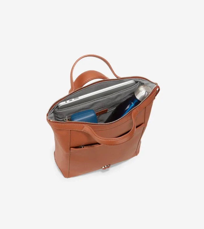 Women Grand Ambition Small Convertible Luxe Backpack New British Tan Cole Haan Backpacks