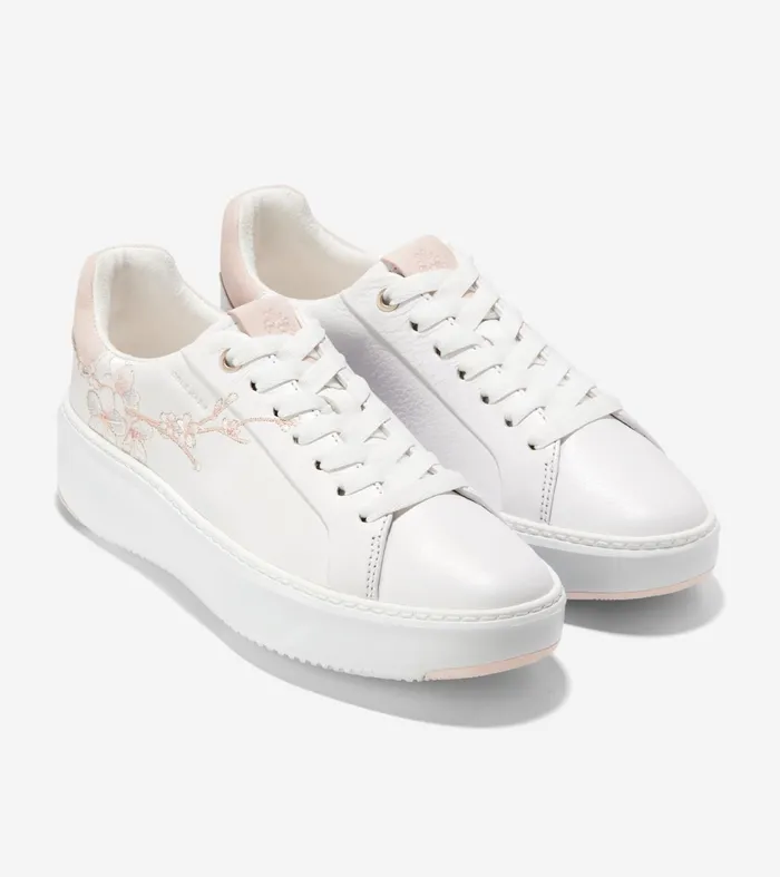 Women Grandproslash Topspin Sneakers Optic Whitecherry Blossomsilver Cole Haan Sneakers