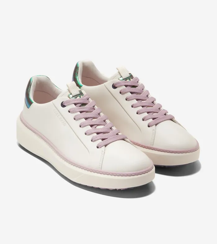 Women GrandProslash Waterproof Topspin Golf Shoes Ivorymauve Shadows Cole Haan Sneakers