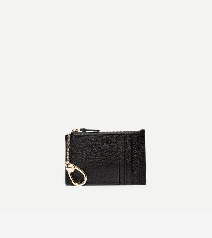 Women GRANDSERIES Card Case With Zip Black Pebbled Leather Cole Haan Wallets and Wristlets Women GRANDSERIES Card Case With Zip Black Pebbled Leather Cole Haan Wallets and Wristlets