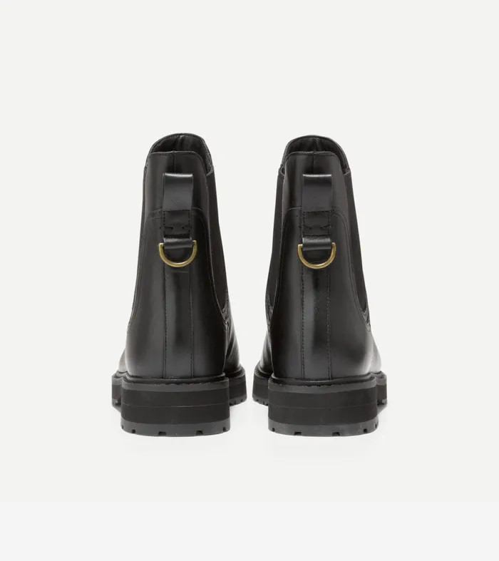 Women Greenwich Waterproof Chelsea Bootie Black Leather Cole Haan Boots