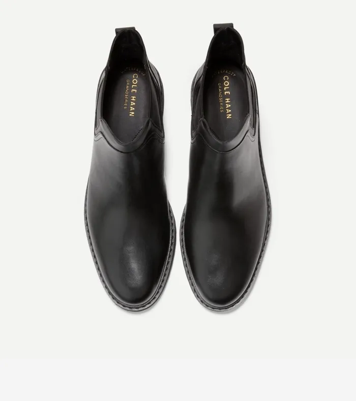Women Greenwich Waterproof Chelsea Bootie Black Leather Cole Haan Boots