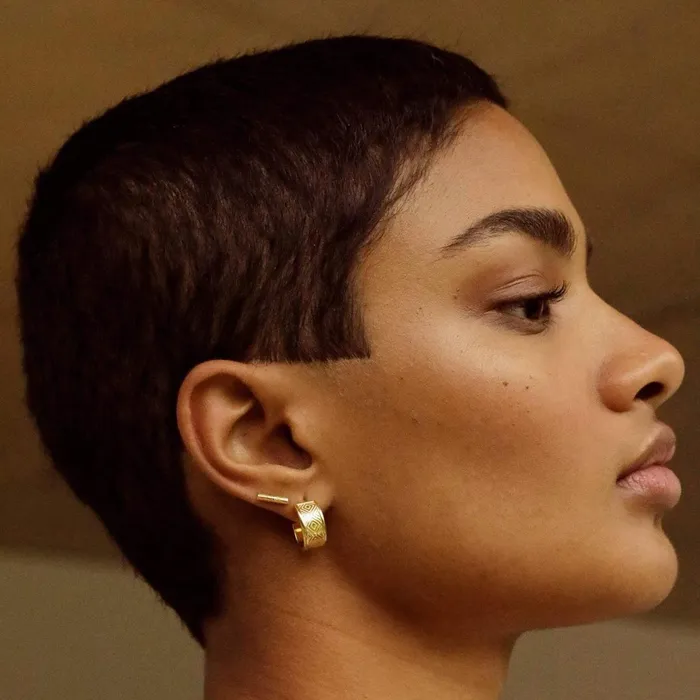 Women Hoop Earrings Daisy London Jewellery Artisan Chunky Hoop Earrings 18ct Gold Plate
