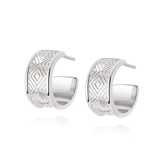 Women Hoop Earrings Daisy London Jewellery Artisan Chunky Hoop Earrings Sterling Silver Women Hoop Earrings Daisy London Jewellery Artisan Chunky Hoop Earrings Sterling Silver