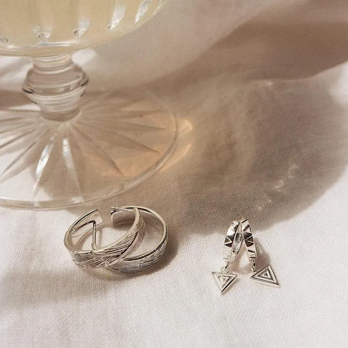 Women Hoop Earrings Daisy London Jewellery Artisan Woven Hoop Earring Sterling Silver