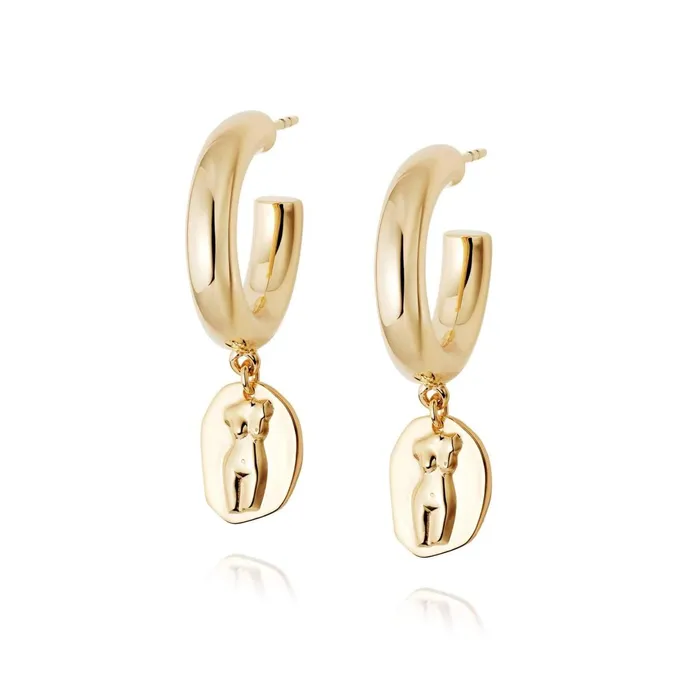Women Hoop Earrings Daisy London Jewellery Athena Hoop Earrings 18Ct Gold Plate Women Hoop Earrings Daisy London Jewellery Athena Hoop Earrings 18Ct Gold Plate