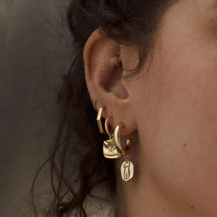 Women Hoop Earrings Daisy London Jewellery Athena Hoop Earrings 18Ct Gold Plate