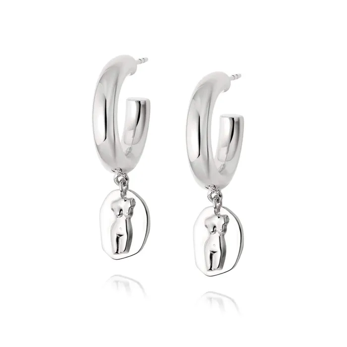 Women Hoop Earrings Daisy London Jewellery Athena Hoop Earrings Sterling Silver Women Hoop Earrings Daisy London Jewellery Athena Hoop Earrings Sterling Silver