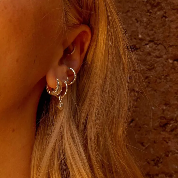 Women Hoop Earrings Daisy London Jewellery Este Lalonde Goddess Charm Hoop Earrings Sterling Silver
