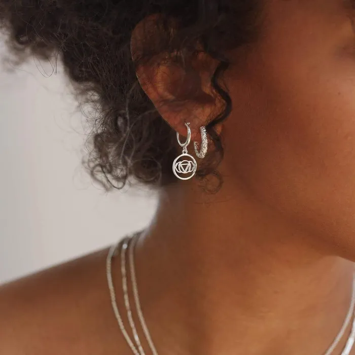 Women Hoop Earrings Daisy London Jewellery Isla Coral Midi Hoop Earrings Sterling Silver