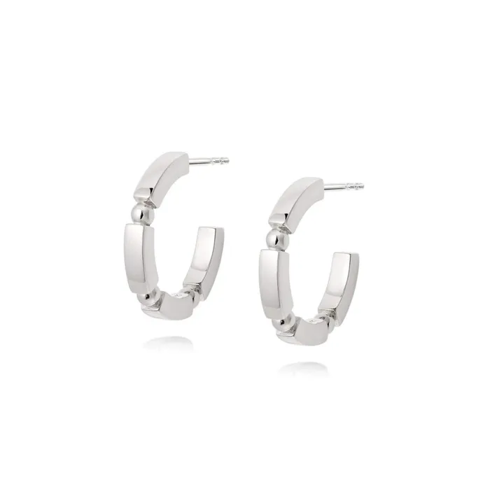 Women Hoop Earrings Daisy London Jewellery Stacked Chunky Midi Hoops Sterling Silver Women Hoop Earrings Daisy London Jewellery Stacked Chunky Midi Hoops Sterling Silver