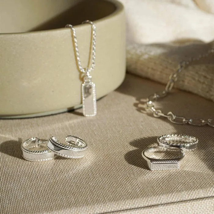 Women Hoop Earrings Daisy London Jewellery Stacked Roped Midi Hoop Earrings Sterling Silver