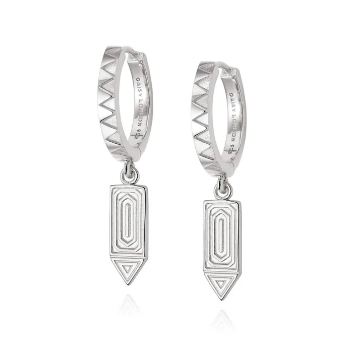 Women Huggie Earrings Daisy London Jewellery Artisan Drop Huggie Earrings Sterling Silver Women Huggie Earrings Daisy London Jewellery Artisan Drop Huggie Earrings Sterling Silver
