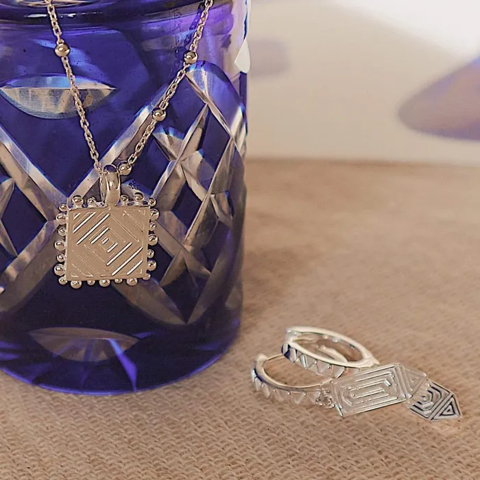 Women Huggie Earrings Daisy London Jewellery Artisan Drop Huggie Earrings Sterling Silver