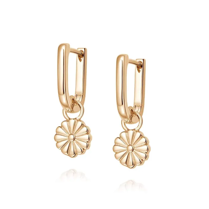 Women Huggie Earrings Daisy London Jewellery Daisy Bloom Drop Huggies 18ct Gold Plate Women Huggie Earrings Daisy London Jewellery Daisy Bloom Drop Huggies 18ct Gold Plate