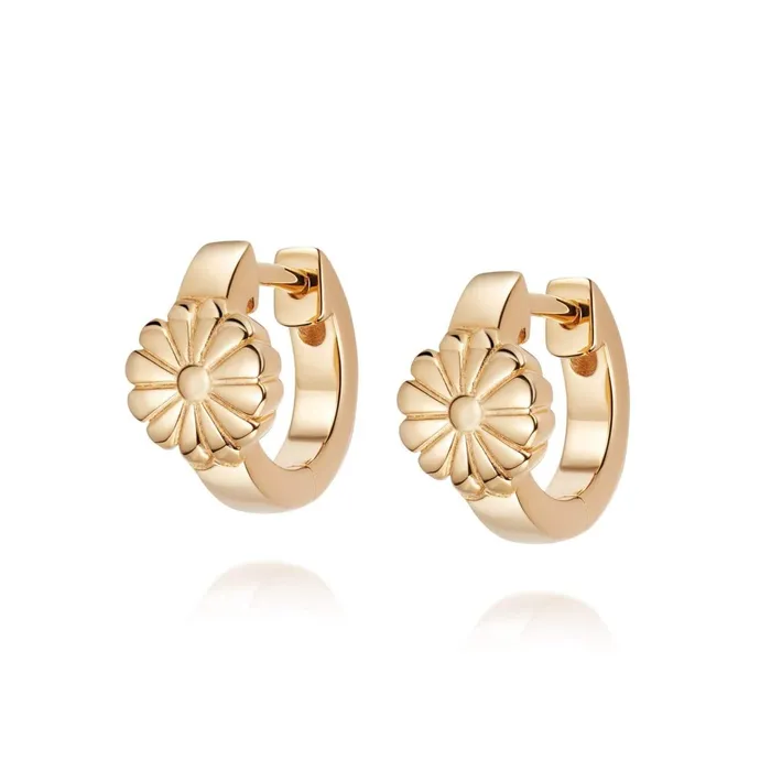 Women Huggie Earrings Daisy London Jewellery Daisy Bloom Huggie Earrings 18ct Gold Plate Women Huggie Earrings Daisy London Jewellery Daisy Bloom Huggie Earrings 18ct Gold Plate