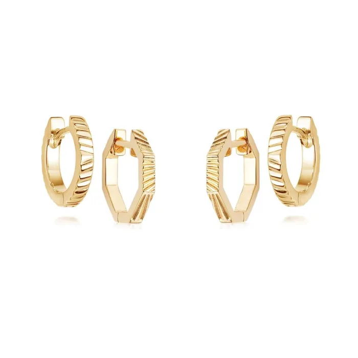 Women Huggie Earrings Daisy London Jewellery Double Huggie Earring Stack