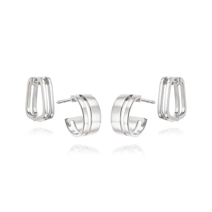 Women Huggie Earrings Daisy London Jewellery Double Trouble Huggie Earring Stack Women Huggie Earrings Daisy London Jewellery Double Trouble Huggie Earring Stack