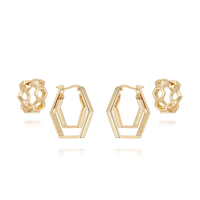 Women Huggie Earrings Daisy London Jewellery Dynamic Duo Huggie Earring Stack Women Huggie Earrings Daisy London Jewellery Dynamic Duo Huggie Earring Stack