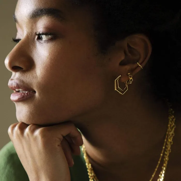 Women Huggie Earrings Daisy London Jewellery Dynamic Duo Huggie Earring Stack