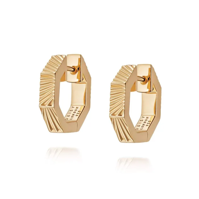 Women Huggie Earrings Daisy London Jewellery Este Lalonde Octagonal Huggie Hoops 18Ct Gold Plate Women Huggie Earrings Daisy London Jewellery Este Lalonde Octagonal Huggie Hoops 18Ct Gold Plate