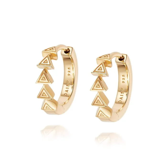 Women Huggie Earrings Daisy London Jewellery Eve Huggie Hoop Earrings 18ct Gold Plate Women Huggie Earrings Daisy London Jewellery Eve Huggie Hoop Earrings 18ct Gold Plate